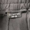 LETAOTAO Mens Elastic Waist Pants - Relaxed Fit Stretch Waistband Pull On Cotton Twill Casual Pants for Seniors Black 38W. 30L