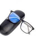 Blue Light Blocking Reading Glasses Readers Spring Hinges Sturdy Retro Style Rectangle TR Frame Unisex Black 0.00