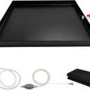 32 x 30 x 2 Inch Washing Machine Drain Pan with Drain Hole and Non-Slip Mat | Washing Machine Tray with dual drainage captures leaks and overflow, a Washer Drain Pan designed to protect floors