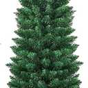 6 ft. PVC Unlit Artificial Slim Pencil Christmas Tree with Stand Home Holiday Decor Green