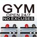 SEATUNE X-Large Gym Wall Stickers - Inspirational Quotes Motivational Fitness Wall Decals - Bedroom Gym Garage Home Vinyl Art Wall Decor - Gym Open 24.7 No Excuses 36.2"X19"
