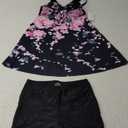Women's Two Piece Swim Dress Plus Size Tummy Control Floral Printed Swimwear Swimsuits with Boyshort 3XL