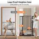 COMOMY 55.1" Extra Tall Pet Gate for Cats, 29.5-40.6" Extra Wide Cat Gate with Adjustable Cat Door, Pressure Mounted Easy Walk Through Pet Gate with Door for Stairs, Doorways, Kitchen(Black)