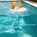 Floating Pool Umbrella for Inside of Pool with Weighted Base, UV Sun Shade & Floating Table with 4 Cup Holders, Adjustable Aluminum Pole for Swimming Pool, Beach & Lakes