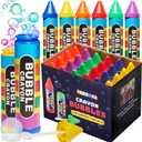 Mini Crayon Bubbles for Kids - (Pack of 24) Bulk 1 Fl Oz Bottles with Wands - Crayon Shape Bubbles in Bright Assorted Colors - Non-Toxic Mini Outdoor Party Favor Toys, Goodie Bags for Spring & Summer