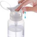 Biutee Cleaner Bottle Clear Bottle 1 PCS Push Down Empty Lockable Pump Dispenser Bottle for Nail Polish and Makeup Remover 200ml (1 PCS)