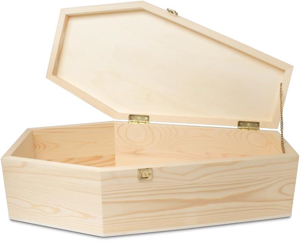 Pet Casket, Wooden Pet Burial Box, 24" Loving Dog Memorial, Strong and Safe Pet Coffin, Dignified Dog Casket, Hinged Lid Cat Casket, Baltic Birch Dog Burial Box