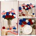 48Pcs Roses Artificial Flowers Bulk Red White and Blue Flowers 4th of July Long Stem Fake Silk Roses Flowers Patriotic Roses Flowers for Home Decor Memorial Day Independence Day Table Centerpiece
