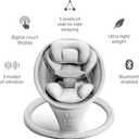 Munchkin Electric Baby Swing with Vibration - Portable Swing for Newborn and Infant, Bluetooth-Enabled Smart Seat with Music, Motion, and Sounds, Light Grey