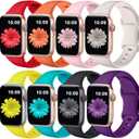 8 Pack Bands Compatible with Apple Watch Band 38mm 40mm 41mm 42mm 44mm 45mm 46mm 49mm for Women Men, Soft Silicone Sport Strap for iWatch Series Ultra 11 10 9 8 7 6 5 4 3 2 1 SE/SE 2nd/SE 3nd