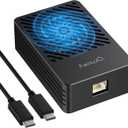 NEWQ 10GbE Ethernet Adapter with Smart Self-Control Cooling Fan, High-Speed RJ45 Network Compatible with Thunderbolt 3 & 4, Plug and Play for Mac, Driver for Windows, Supports 10/5/2.5/1Gbps 100Mb/s