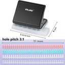 IMLIKE 10-Hole Binding Machine for Planners - Metal Manual Binding System with 10 Multi-Color 30-Hole Loose Leaf Binding Spines - Punches 26 Holes on B5, 30 Holes on A4, 20 Holes on A5 Paper - Black