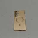 Magnetic for Samsung Galaxy S25 Ultra Case [Compatible with MagSafe][Built-in Camera Lens Protector] Slim Soft Silicone Bumper Shockproof Metallic Luster Phone Shell (Gold)