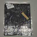 Womens Short Sleeve T Shirts Pleated Dressy Casual Crewneck Loose Fit Tee Trendy Summer Tops Blouses 2025 (Black, M)