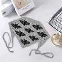 Goth Headbands Bat Pattern Bandana, Cotton Knit Triangle Headband for Women, Perfect for Halloween, Winter Holidays