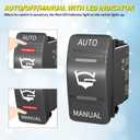 Joinfworld 3 Way Bilge Pump Rocker Switch Waterproof 12V 24V 4Pin 20A SPDT Auto/Off/Manual Bilge Pump Switch Panel with LED Light for Boat Automotive Vehicles Marine