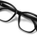 Oversized Square Blue Light Blocking Glasses for Women and Men - Gaming & Computer Anti-Fatigue (Black)