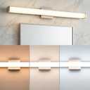URSOLA 48" Modern LED Bathroom Light Fixtures, Brushed Nickel 3CCT Dimmable Bathroom Vanity Light Over Mirror, Bathroom Vanity Bath Bar Lights with Double Layer Acrylic Shade