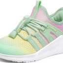 RUNSIDE Girls Tennis Shoes Lightweight Sports Kids Sneakers Lace-up for Running/Walking, Toddler/Little Kid/Big Kid (Gradient Yellow)