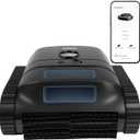 Cordless Robotic Pool Vacuum Cleaner, Intelligent Route Planning, Wall & Waterline Climbing, 90-Min Runtime, for Above Ground/Inground Pools up to 1614 sq. ft, APP Support,White