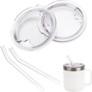 Replacement Straw Lids for YETI 10oz Mug, WineTumbler & Lowball | Shatter-Proof, Dishwasher Safe (Leak-Proof Straw & Spill-Proof Covers Included, 2-Pack)