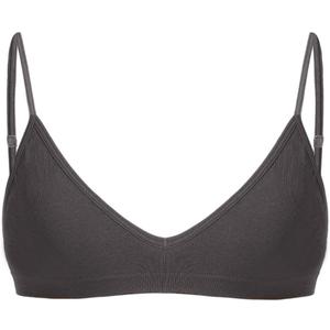 SweatyRocks Women's Triangle Bralette Plunge Bra V Neck Wireless No Padded Soft Comfortable Everyday Sleep Bras (Black, L)