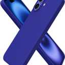 ORNARTO Compatible with iPhone 16 Plus Case 6.7, Slim Liquid Silicone 3 Layers Full Covered Soft Gel Rubber Phone Case Protective Cover 6.7 Inch, Klein Blue