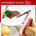 BESTonZON 4pcs Christmas Stainless Steel Food Tongs, Mini Tong Santa Snowman Gingerbread Man Style with Silicone Tips for Xmas Party