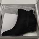 DREAM PAIRS Women's Wedge Ankle Boots Fall Low Heel Short Booties Shoes (8.5, Black)