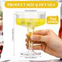 Jingmore 24 Pcs Ribbed Martini Glasses 7 oz Disposable Plastic Vintage Ribbed Coupe Glasses Cocktail Unbreakable Dessert Parfait Glassware for Wedding Birthday Party Supplies (Clear)