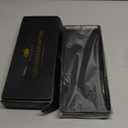 Bathroom Tray for Counter Top Organizer  Oak Wood Vanity Tray with Metal Frame for Dresser, Kitchen, Nightstand  Black Decorative Storage (11" x 4.5" x 1.5")