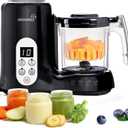Grownsy Baby Food Maker with Steam Basket, One Step Baby Food Processor Steamer Puree Blender Grinder Mills Machine, Auto Cooking Grinding and Sterili-zing for Healthy Homemade Baby Food, Blcak