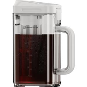 Maestri House Compact Cold Brew Coffee Maker, 40oz Iced Tea and Coffee Maker Brewer Space Saving Tritan Pitcher, 350 Mesh Filter, 100% Leak-Proof (White)