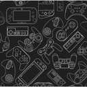 Video Game Controller Black Background Bath Mat 24x16 Inch Non-Slip Soft Microfiber Bathroom Rugs Washable Bathmat, Carpet Rug Entryway Decor for Tub Shower Room Floor