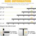 Hidden Floating Shelf Bracket 46 inch Heavy Duty Floating Shelf 2PCS Thickened Solid Steel Hardware for Hidden Wall Shelves Support Kitchen/Living Room/Office (6 inch Rods)