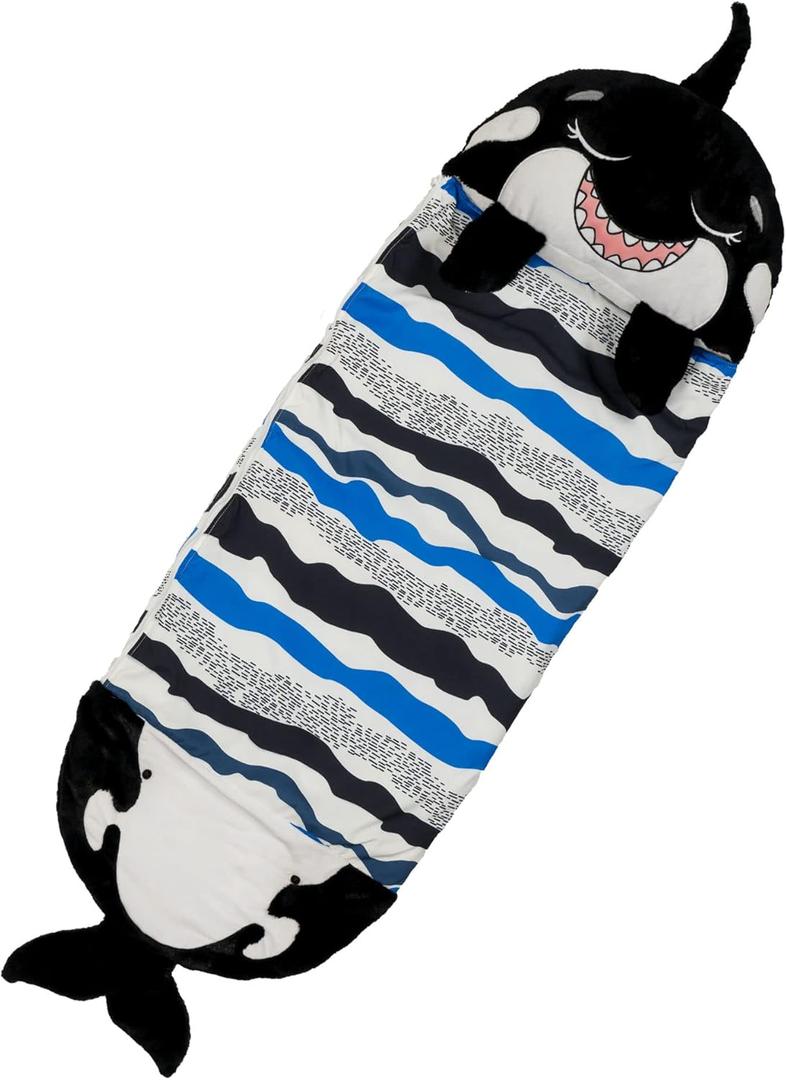 Happy Nappers Pillow & Sleepy Sack- Comfy, Cozy, Compact, Super Soft, Warm, All Season, Sleeping Bag with Pillow- Medium 54 x 20, Shark