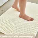 TYUU Cream White Bathroom Rugs, Waffle Bath Mat Non Slip Washable Super Absorbent Quick Dry Boho Farmhouse Bathroom Decor, 36"x24" Cream White