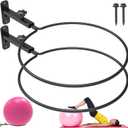 Wall Mount Stability Ball Storage Rack for 26" Large Balls, Adjustable Heavy Duty Exercise Ball Holder for Home Gym, Metal Bracket for Yoga Ball, Swiss Ball, Physio Ball, Medicine Ball