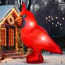 5 ft Christmas Inflatable Cardinal Outdoor Decoration Xmas Blow up Big Red Cardinal Bird Built in LED Lights for Christmas Party Outside Yard Garden Lawn Decorations Supplies