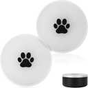 IMPRESA Silicone Dog Bowl Covers - Airtight & Watertight Lids for Dog Bowls - Dishwasher-Safe Silicone Lid - 8-Inch, White & Black, Pack of 2