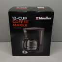 Mueller 12-Cup Drip Coffee Maker - Borosilicate Carafe, Auto-Off, Reusable Filter, Anti-Drip, Keep-Warm Function, Clear Water Level Window Coffee Machine, Kitchen Essentials & Accessories