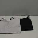 Chilylori Seamless Sports Bra Cropped Tank Top with Adjustable Straps Workout Tops Ribbed Sports Bra for Women Wireless Longline Crop Tank Padded Comfortable Brami 2 Pack Grey+Black M