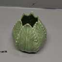 K&K Interiors 16320A-GR 5 Inch Green Ceramic Leaf Vase