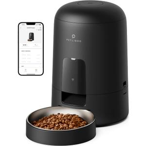 PETLIBRO Automatic Cat Feeder, Wi-Fi Rechargeable Cats Food Dispenser Battery-Operated with 30-Day Life, AIR 2.4G Wi-Fi Timed Pet Feeder for Cats & Dogs, 2L Auto Cat Feeder, Black PETLIBRO Automatic Cat Feeder, Wi-Fi Rechargeable Cats Food Dispenser Battery-Operated with 30-Day Life, AIR 2.4G Wi-Fi Timed Pet Feeder for Cats & Dogs, 2L Auto Cat Feeder, Black