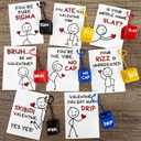 Valentines Day Cards for Kids School - 24 Valentine Slang Cards with Keyboard Clicker Keychains - Valentine Classroom Exchange Gifts for Boys GirlsTeen - Funny Fidget Toys for Class Party Favors