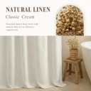 Linen Shower Curtain Flax Cream, Fabric Boho Farmhouse Shower Curtains for Bathroom Cotton Natural Cloth Liner Set 72" W x 72" L