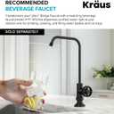 KRAUS Urbix Industrial Bridge Kitchen Faucet with Side Sprayer in Brushed Gold, KPF-3125BG