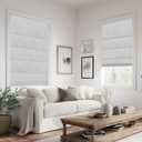 Doing-X No Drill Blackout Roman Shades for Indoor Windows,Cordless Roman Blinds,Linen No Tools Window Shades,Easy to Install Window Blinds for Home Bedroom,Blackout-Gray 30" W x 72" H