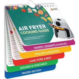 Air Fryer Cheat Sheet Magnets Cooking Guide Booklet - Air Fryer Cookbooks, Air Fryer Liners - Air Fryers Kitchen Gifts Gadgets 2026 - Air Fryer Accessories, Kitchen Gadgets Gifts for Mom Wife Grandma