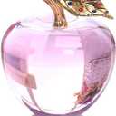 Crystal Apple Figurine Paperweight Craft Ideal Decoration 2.7 Inch Gifts for Wedding Birthday Christmas Green
